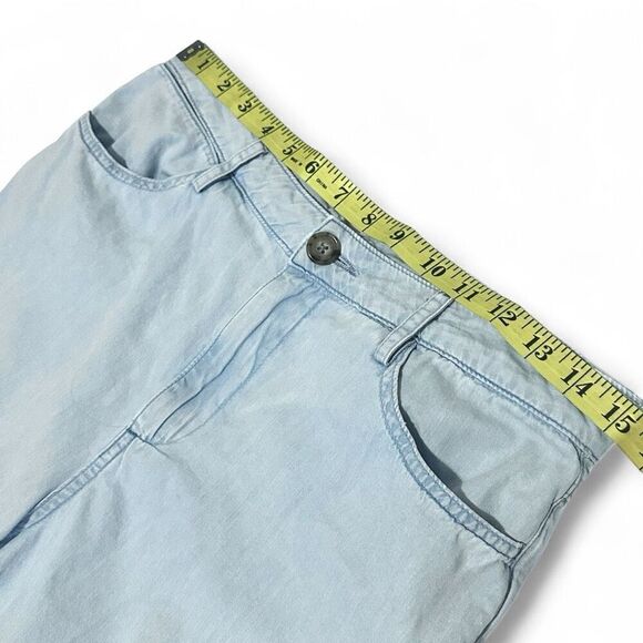 SPRWMN Light Blue Chambray Wide Leg Pants S Boho Lightweight High Waist Casual - Picture 12 of 12